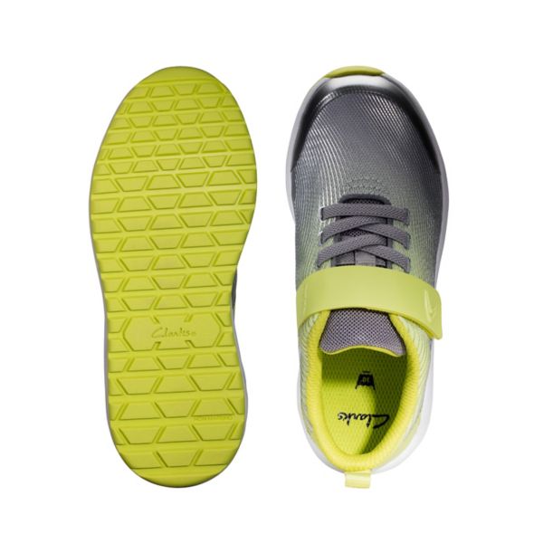 Clarks Boys Aeon Pace Kid Casual Shoes Silver | CA-4132085